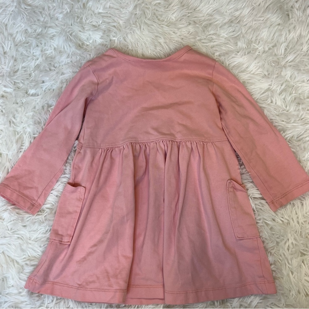 Hanna Andersson Unicorn Light Pink Ling Sleeve Toddler Girls Dress Size 18-24M - Picture 5 of 5